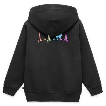 Âne âne mulet mulet mulet - Sweat Premium à capuche zippé enfant bio - noir - Dos - AI Model Kid Male (0cm)