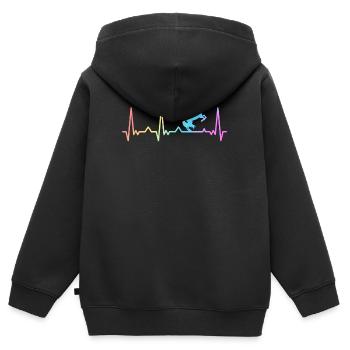 Einhorn Einhörner Fabelwesen Mystisch - Kinder Premium Organic Zip Hoodie - Schwarz - Hinten - AI Model Kid Male (0cm)