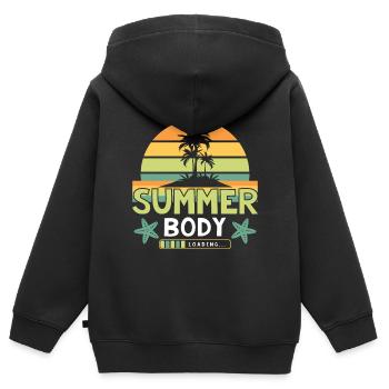 Summer Körper Lädt... - Kinder Premium Organic Zip Hoodie - Schwarz - Hinten - AI Model Kid Male (0cm)