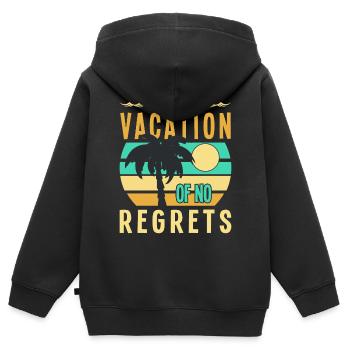 Pour des vacances sans regrets - Sweat Premium à capuche zippé enfant bio - noir - Dos - AI Model Kid Male (0cm)
