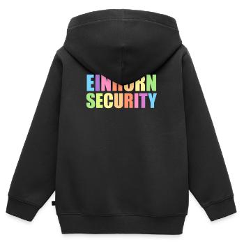Einhorn Einhörner Fabelwesen Mystisch - Kinder Premium Organic Zip Hoodie - Schwarz - Hinten - AI Model Kid Male (0cm)