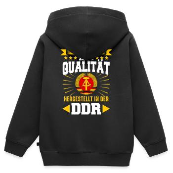Ostdeutschland Osten Ossi DDR Heimat Ostblock - Kinder Premium Organic Zip Hoodie - Schwarz - Hinten - AI Model Kid Male (0cm)