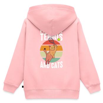 Joueur de tennis - Sweat Premium à capuche zippé enfant bio - rose - Dos - AI Model Kid Female (0cm)