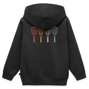 Joueur de tennis - Sweat Premium à capuche zippé enfant bio - noir - Dos - AI Model Kid Male (0cm)