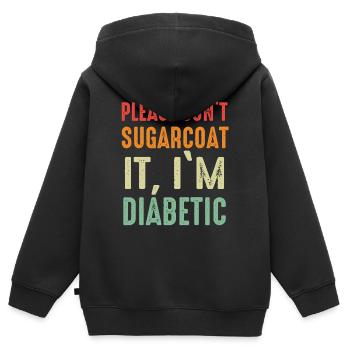 Diabetes Diabetiker T1D Insulin - Kinder Premium Organic Zip Hoodie - Schwarz - Hinten - AI Model Kid Male (0cm)
