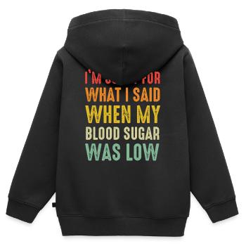 Diabetes Diabetiker T1D Insulin - Kinder Premium Organic Zip Hoodie - Schwarz - Hinten - AI Model Kid Male (0cm)