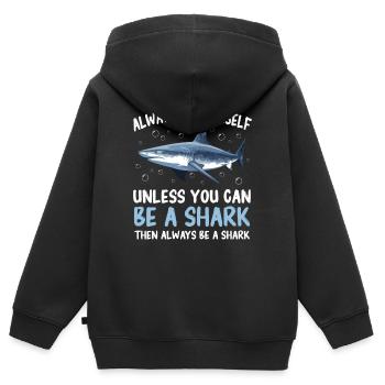 Hai Ozean Tigerhai Tier Fisch - Kinder Premium Organic Zip Hoodie - Schwarz - Hinten - AI Model Kid Male (0cm)