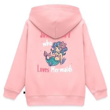 Mermaid Fable Mermaids Conte de fées - Sweat Premium à capuche zippé enfant bio - rose - Dos - AI Model Kid Female (0cm)