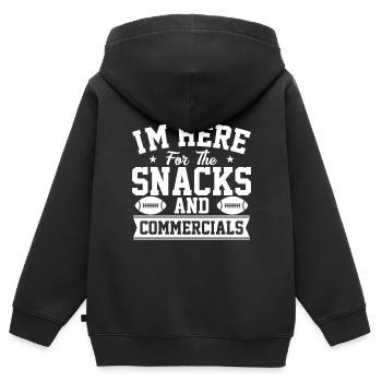 Je suis là pour les collations et les publicités - Sweat Premium à capuche zippé enfant bio - noir - Dos - AI Model Kid Male (0cm)
