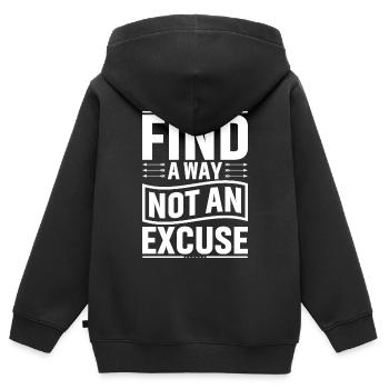 Einen Weg Finden Keine Ausrede - Kinder Premium Organic Zip Hoodie - Schwarz - Hinten - AI Model Kid Male (0cm)
