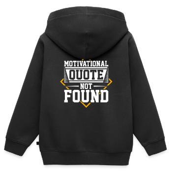Motivationszitat Nicht Gefunden - Kinder Premium Organic Zip Hoodie - Schwarz - Hinten - AI Model Kid Male (0cm)