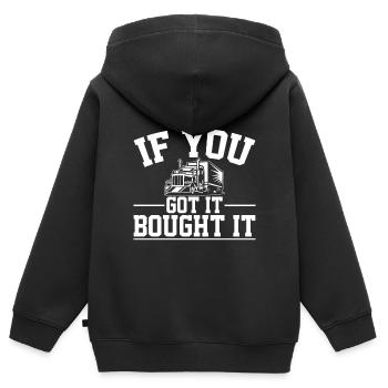 Wenn Sie Es Haben Kaufen Sie Es - Kinder Premium Organic Zip Hoodie - Schwarz - Hinten - AI Model Kid Male (0cm)