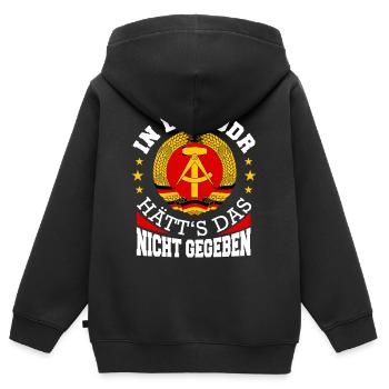 Ostdeutschland Osten Ossi DDR Heimat Ostblock - Kinder Premium Organic Zip Hoodie - Schwarz - Hinten - AI Model Kid Male (0cm)