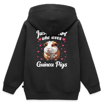Meerschweinchen - Kinder Premium Organic Zip Hoodie - Schwarz - Hinten - AI Model Kid Male (0cm)