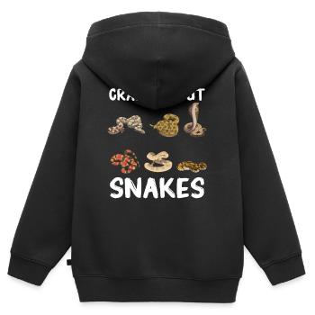 Schlange Schlangen Tier - Kinder Premium Organic Zip Hoodie - Schwarz - Hinten - AI Model Kid Male (0cm)