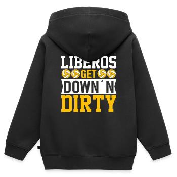 Liberos get dirty - Kids Premium Organic Zip-up Hoodie - black - Back - AI Model Kid Male (0cm)