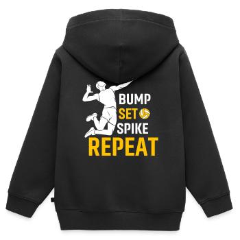 Bump Set Spike Repeat - Sweat Premium à capuche zippé enfant bio - noir - Dos - AI Model Kid Male (0cm)