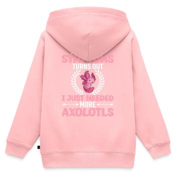 J’ai googlé mes symptômes I - axolotls - Sweat Premium à capuche zippé enfant bio - rose - Dos - AI Model Kid Female (0cm)