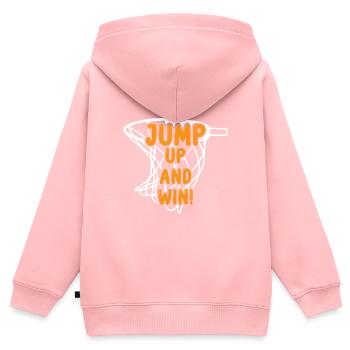 Aufspringen Und Gewinnen! - Kinder Premium Organic Zip Hoodie - Rosa - Hinten - AI Model Kid Female (0cm)