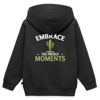 Embrassez les moments délicats - Sweat Premium à capuche zippé enfant bio - noir - Dos - AI Model Kid Male (0cm)
