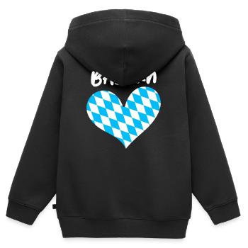 Freistaat Bayern Bayrisch - Kinder Premium Organic Zip Hoodie - Schwarz - Hinten - AI Model Kid Male (0cm)
