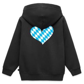 Land libre de Bavière Bavière - Sweat Premium à capuche zippé enfant bio - noir - Dos - AI Model Kid Male (0cm)