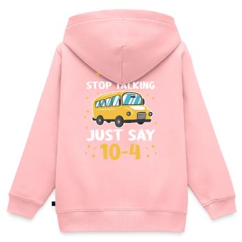 Bus Chauffeur d’autobus Autobus scolaire - Sweat Premium à capuche zippé enfant bio - rose - Dos - AI Model Kid Female (0cm)