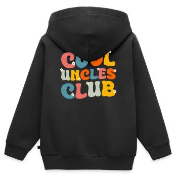 Oncle Fmilie Grand-oncle Oncle - Sweat Premium à capuche zippé enfant bio - noir - Dos - AI Model Kid Male (0cm)