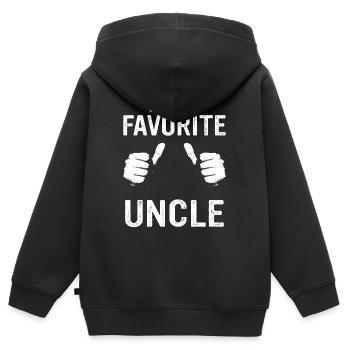 Oncle Fmilie Grand-oncle Oncle - Sweat Premium à capuche zippé enfant bio - noir - Dos - AI Model Kid Male (0cm)
