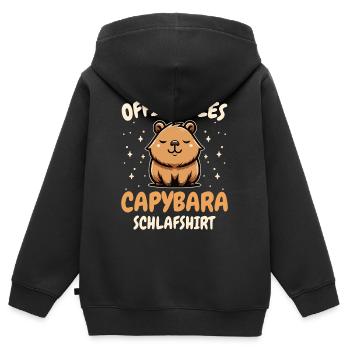 Capybara Wasserschwein Capybaras - Kinder Premium Organic Zip Hoodie - Schwarz - Hinten - AI Model Kid Male (0cm)