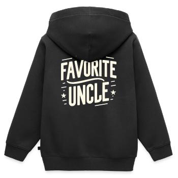 Oncle Fmilie Grand-oncle Oncle - Sweat Premium à capuche zippé enfant bio - noir - Dos - AI Model Kid Male (0cm)