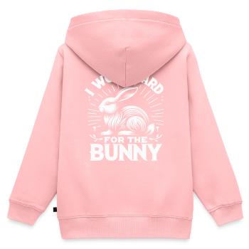 Lapin, Lapin, Animal, Animal De Compagnie, Lapins - Sweat Premium à capuche zippé enfant bio - rose - Dos - AI Model Kid Female (0cm)