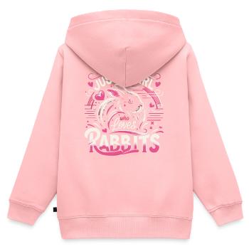 Lapin, Lapin, Animal, Animal De Compagnie, Lapins - Sweat Premium à capuche zippé enfant bio - rose - Dos - AI Model Kid Female (0cm)