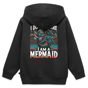 Fable de sirène Conte de fées de sirènes - Sweat Premium à capuche zippé enfant bio - noir - Dos - AI Model Kid Male (0cm)