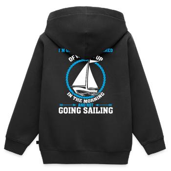 Ich Bin Wirklich Müde, Wenn Ich Morgens Aufwache - Kinder Premium Organic Zip Hoodie - Schwarz - Hinten - AI Model Kid Male (0cm)