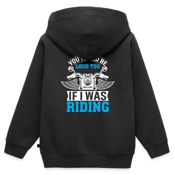 Du Würdest Auch Laut Sein, Wenn Ich Fahren Würde - Kinder Premium Organic Zip Hoodie - Schwarz - Hinten - AI Model Kid Male (0cm)