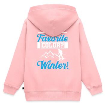 Meine Lieblingsfarbe? Der Winter! - Kinder Premium Organic Zip Hoodie - Rosa - Hinten - AI Model Kid Female (0cm)