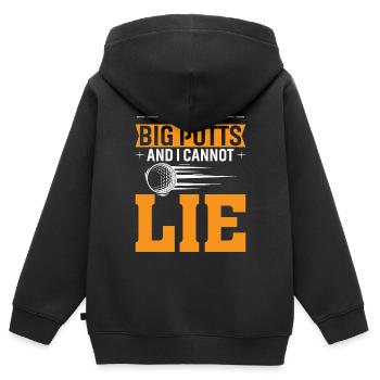Ich Mag Große Putts Und Ich Kann Nicht Lügen - Kinder Premium Organic Zip Hoodie - Schwarz - Hinten - AI Model Kid Male (0cm)