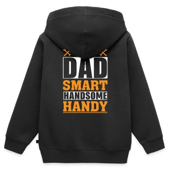 Mein Vater: Smart Handsome Handy - Kinder Premium Organic Zip Hoodie - Schwarz - Hinten - AI Model Kid Male (0cm)