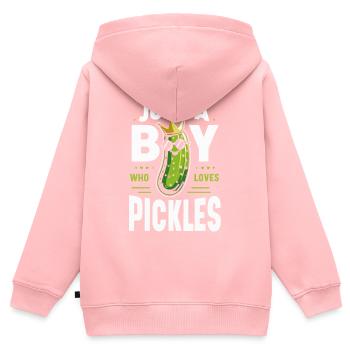 Concombre Cornichon Cornichon Nourriture Aneth - Sweat Premium à capuche zippé enfant bio - rose - Dos - AI Model Kid Female (0cm)