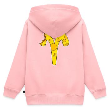 Sternzeichen Widder Symbol - Kinder Premium Organic Zip Hoodie - Rosa - Hinten - AI Model Kid Female (0cm)