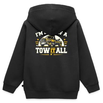 Abschleppwagen Truck Abschlepper - Kinder Premium Organic Zip Hoodie - Schwarz - Hinten - AI Model Kid Male (0cm)