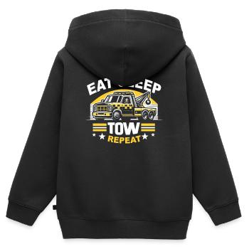 Abschleppwagen Truck Abschlepper - Kinder Premium Organic Zip Hoodie - Schwarz - Hinten - AI Model Kid Male (0cm)