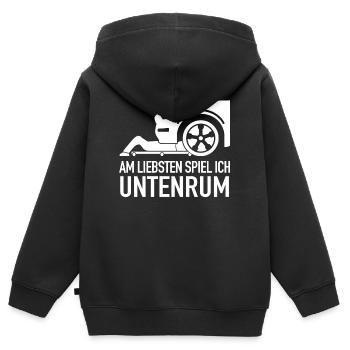 Mechanic Mechanic Workshop Car Mechanic - Kids Premium Organic Zip-up Hoodie - black - Back - AI Model Kid Male (0cm)