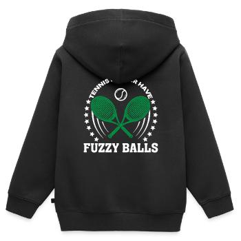 Tennis Player Have Fuzzy Balls - Kids Premium Organic Zip-up Hoodie - black - Back - AI Model Kid Male (0cm)