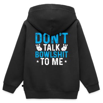 Sprich nicht mit mir Quatsch - Kinder Premium Organic Zip Hoodie - Schwarz - Hinten - AI Model Kid Male (0cm)