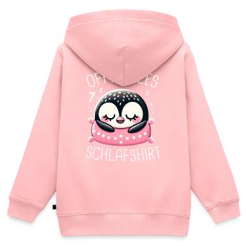 Pingouin, petits pingouins, manchot empereur - Sweat Premium à capuche zippé enfant bio - rose - Dos - AI Model Kid Female (0cm)