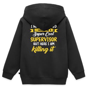 Supervisor Profession - Kids Premium Organic Zip-up Hoodie - black - Back - AI Model Kid Male (0cm)