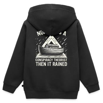 Conspiracy theorist conspiracy theory - Kids Premium Organic Zip-up Hoodie - black - Back - AI Model Kid Male (0cm)