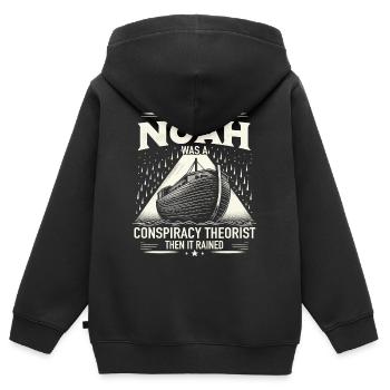 Conspiracy theorist conspiracy theory - Kids Premium Organic Zip-up Hoodie - black - Back - AI Model Kid Male (0cm)